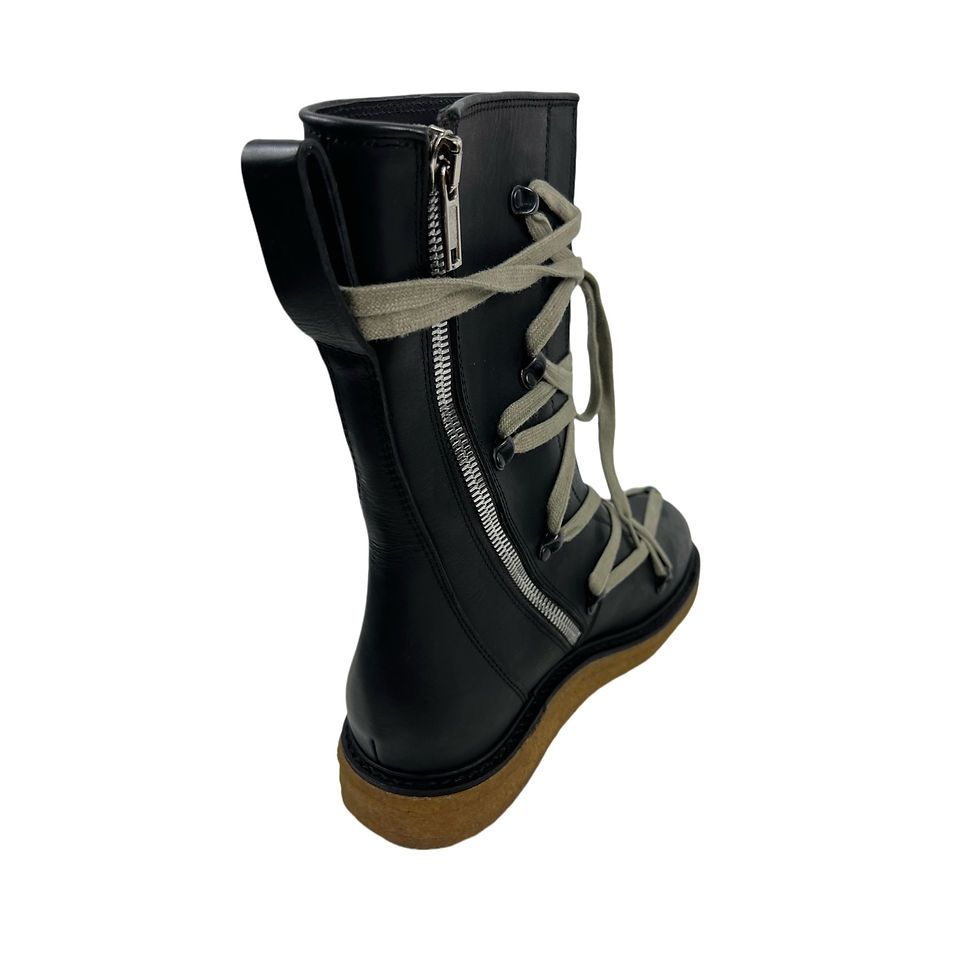 Thumbnail: RO Glitter Pentagram Lace Up Boots