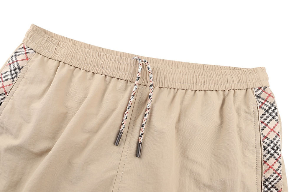 Thumbnail: SS26 Check Trim Shorts in Beige