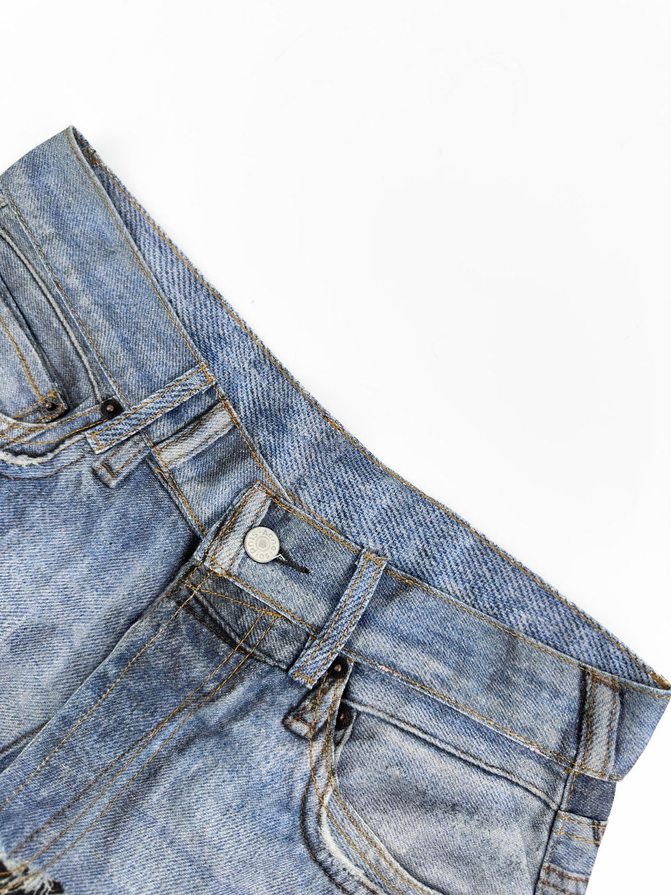 Thumbnail: SS26 Mixed Media Denim Pinstripe Relaxed Jeans