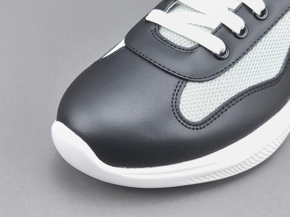 Thumbnail: SS26 America's Cup Sneakers in Leather in Black/White