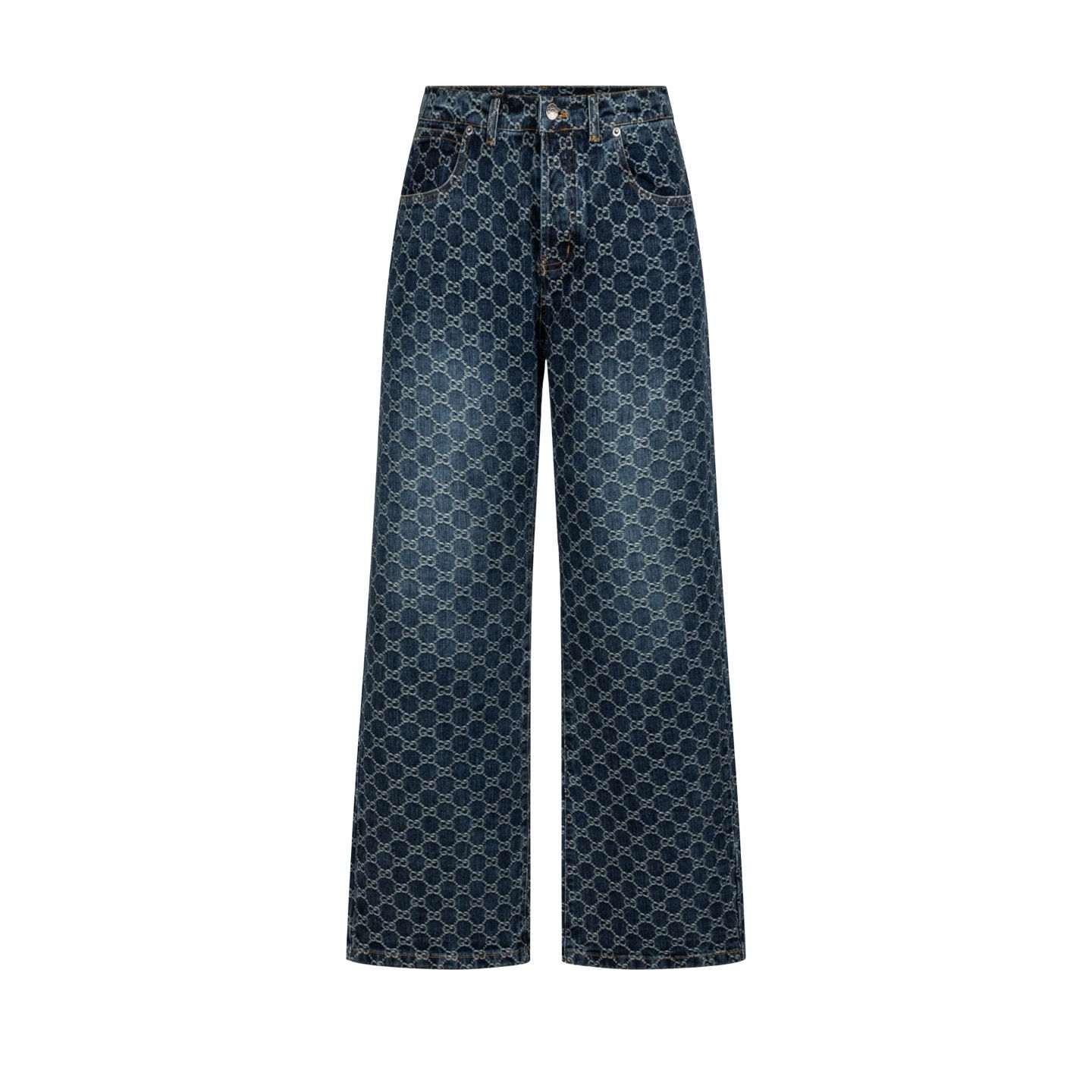 SS26 GG Cotton Denim Jacquard Pants