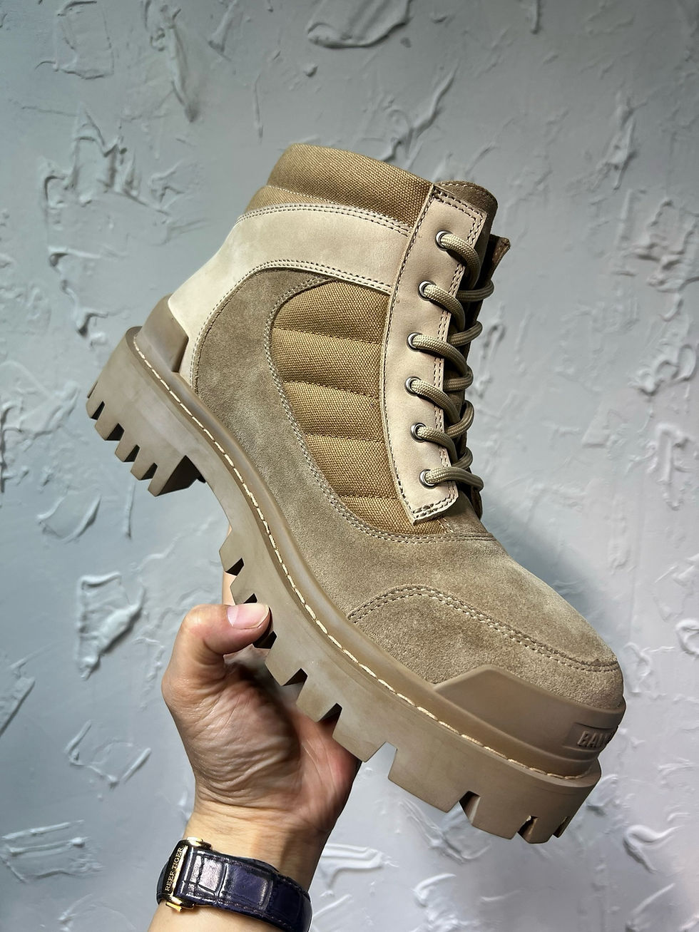 Thumbnail: SS26 Strike Lace Up Boot in Beige