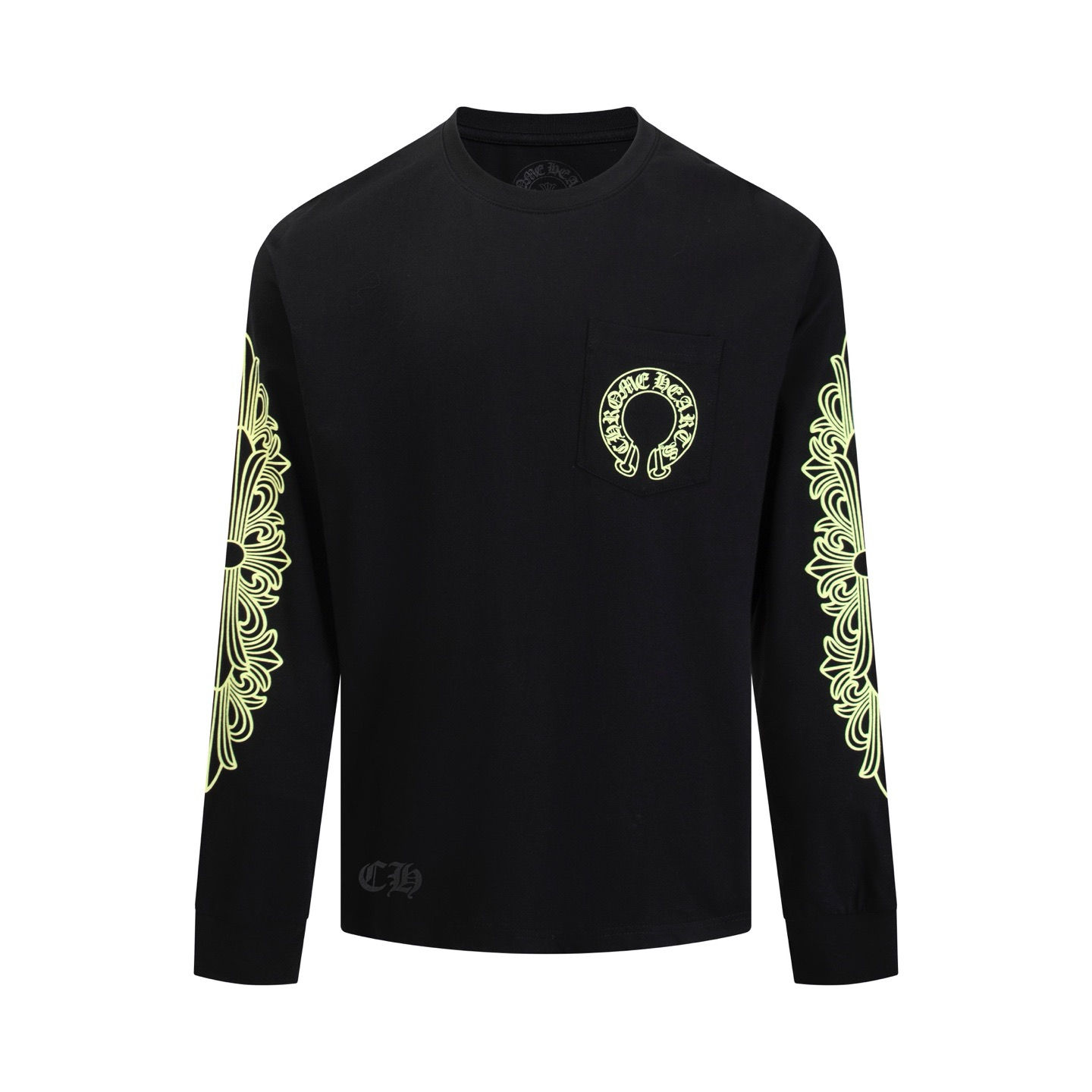 CH SS26 Horseshoe Logo Floral Longsleeve Tee in Yellow