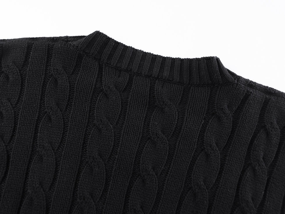 Thumbnail: SS26 Cotton Crew-Neck Sweater in Black