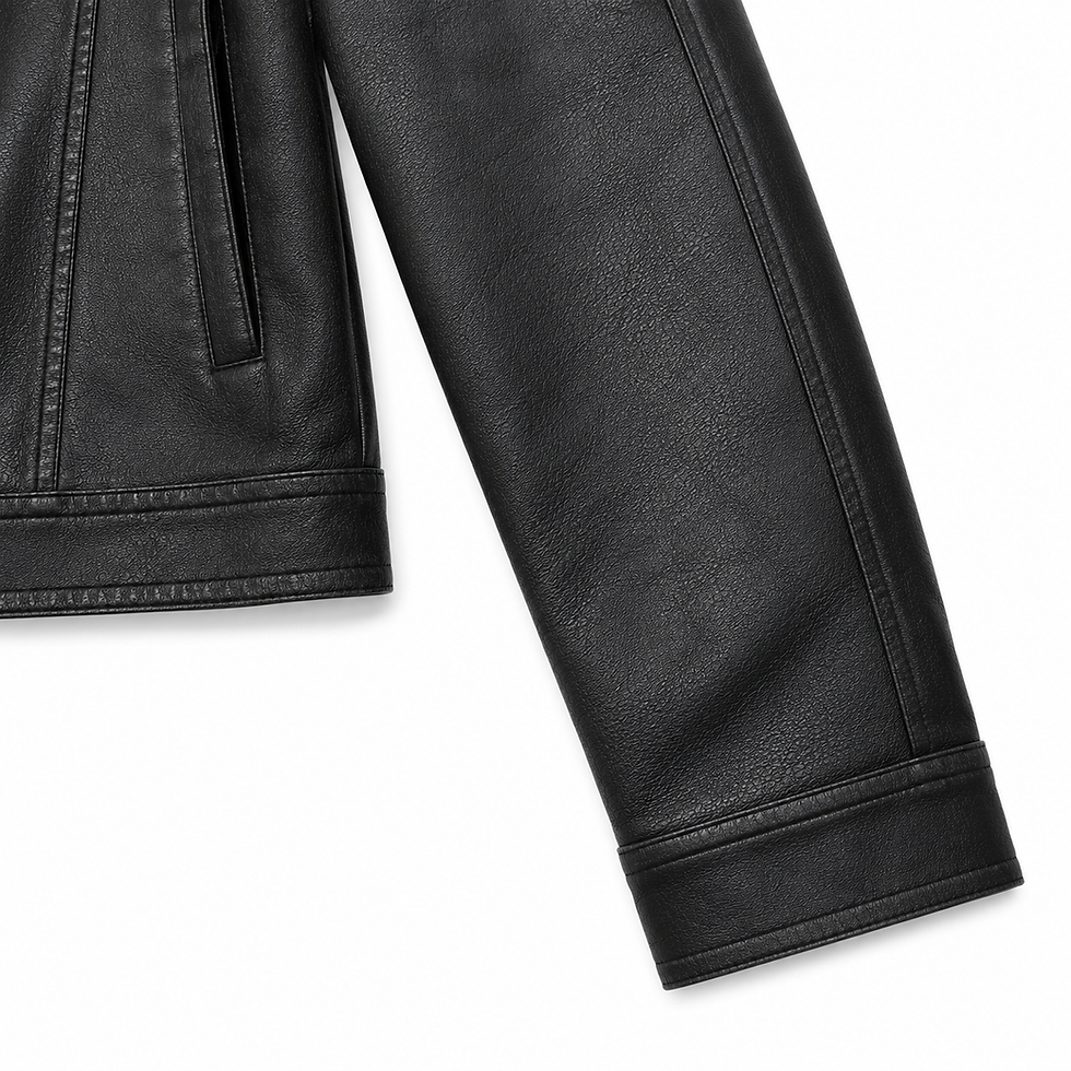 Thumbnail: Light Washed Slim Fit Vintage Eco PU Leather Jacket