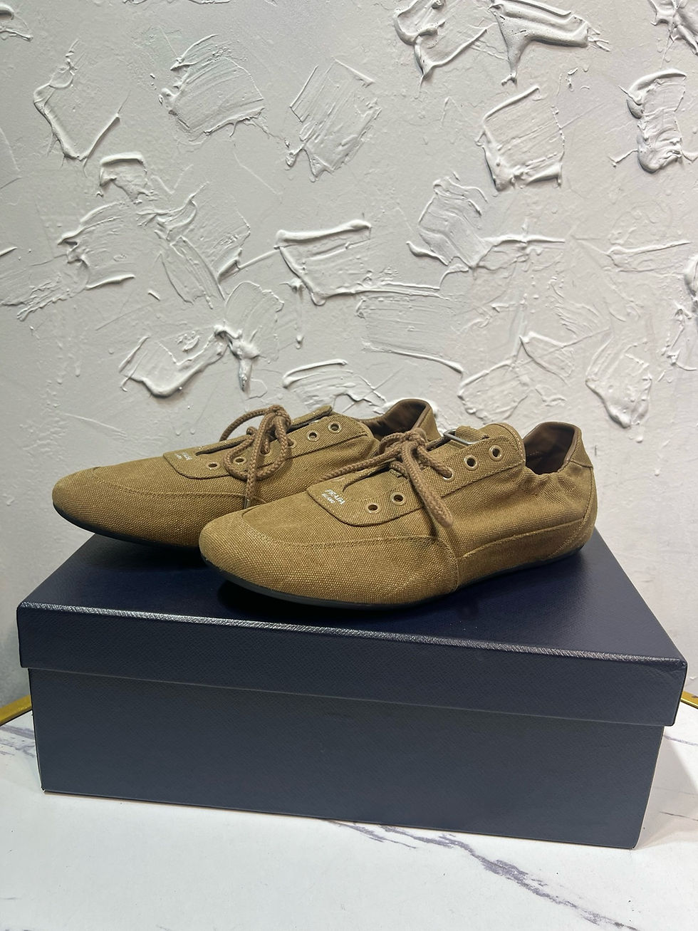 Thumbnail: SS26 Collpase Re-Nylon Elasticized Sneaker in Beige