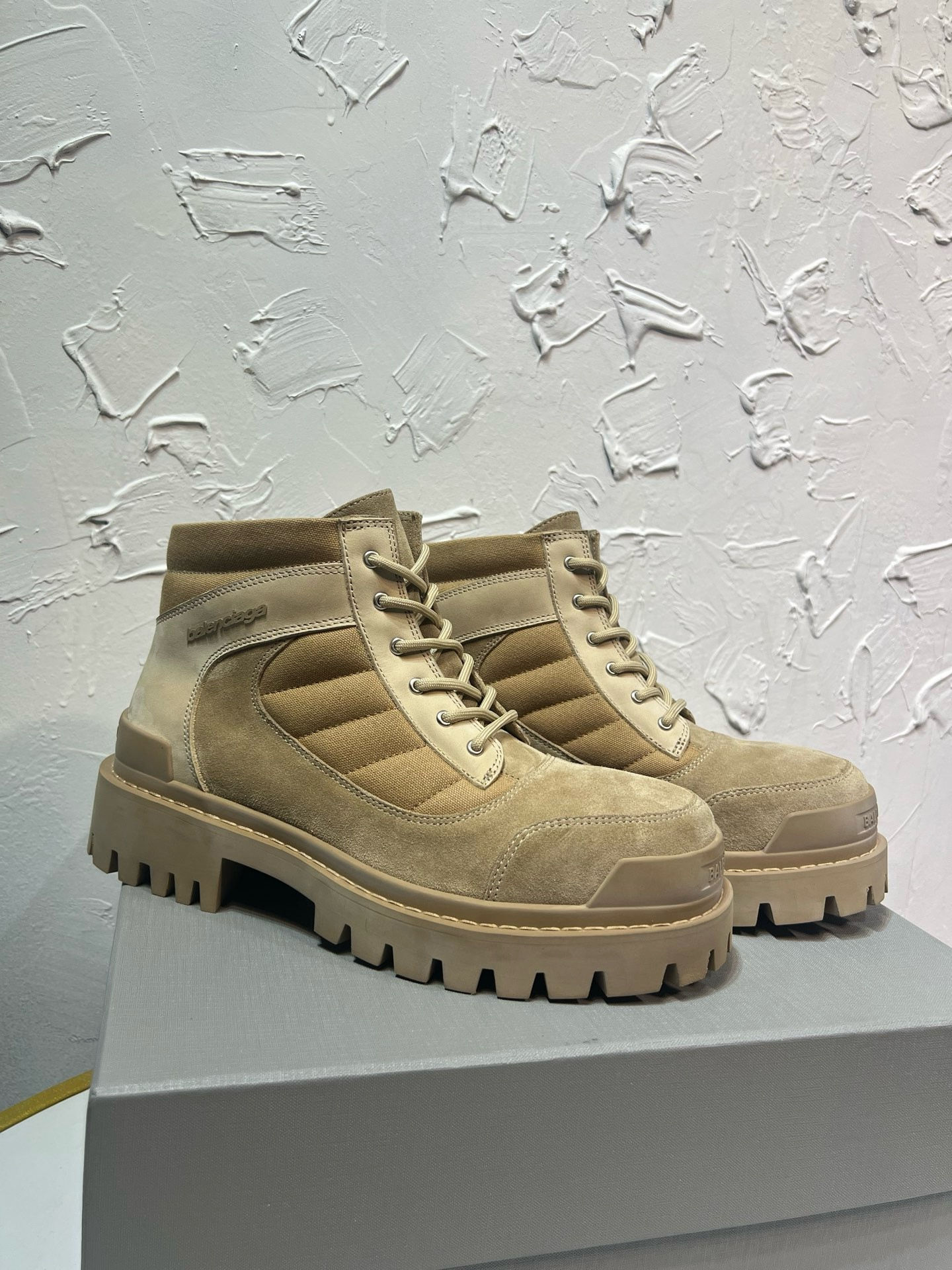 SS26 Strike Lace Up Boot in Beige