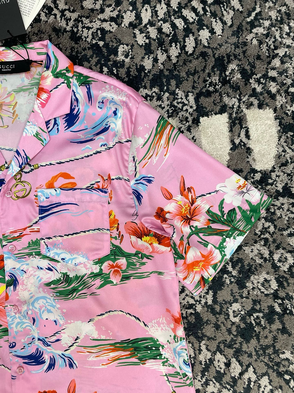 Thumbnail: SS26 Printed Fluid Fabric Shirt in Pink