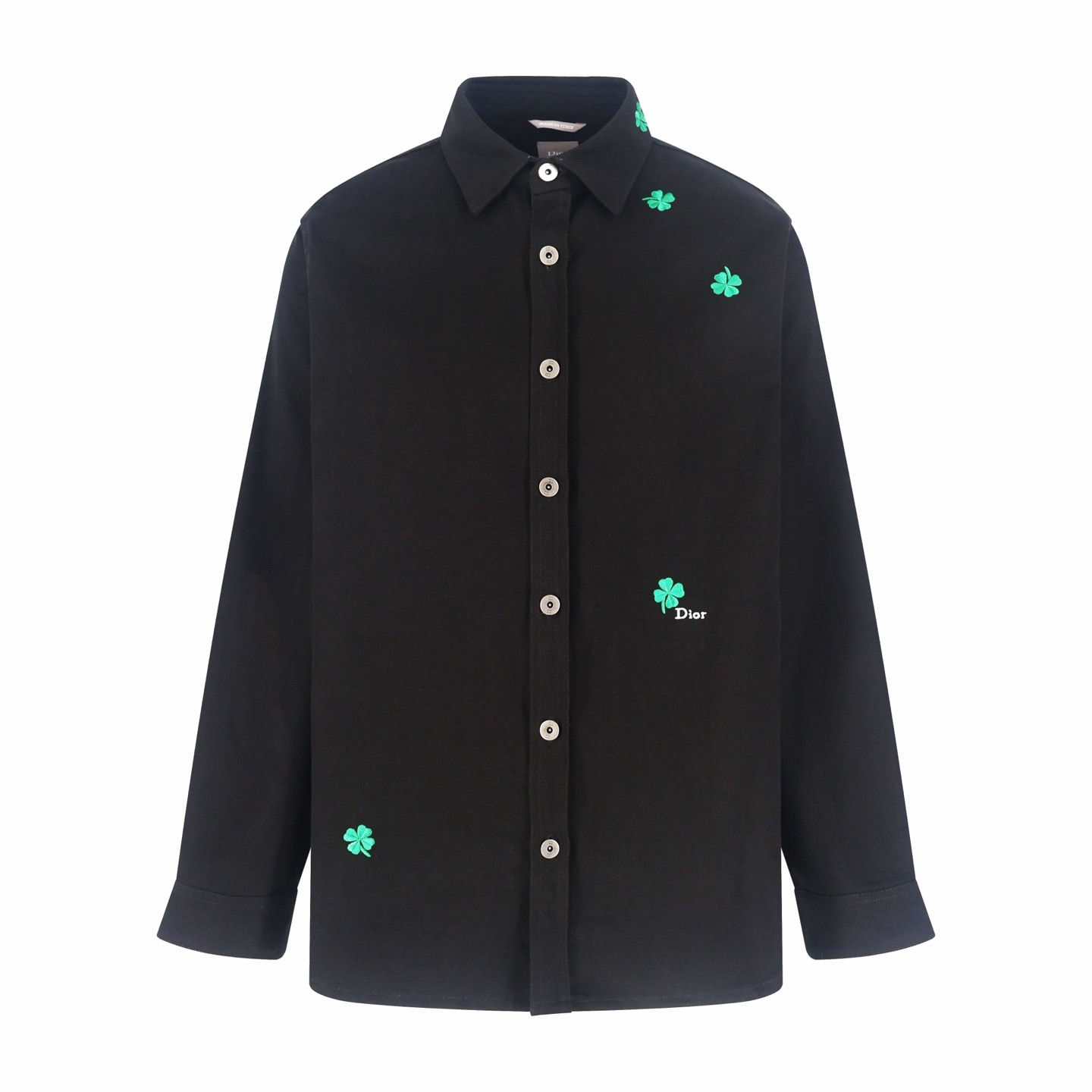 SS26 Overshirt with Clover Embroidery