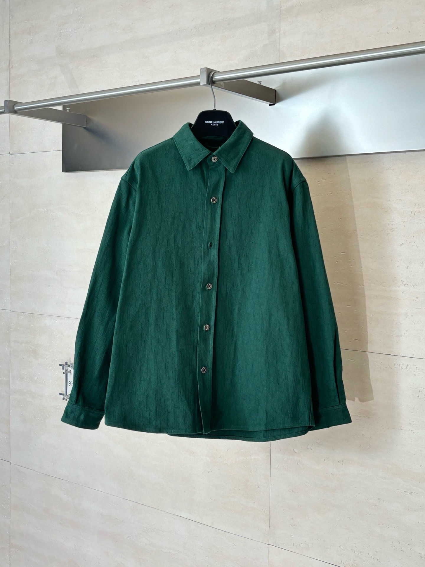 SS26 Oblique Shirt Deep Green Jacquard