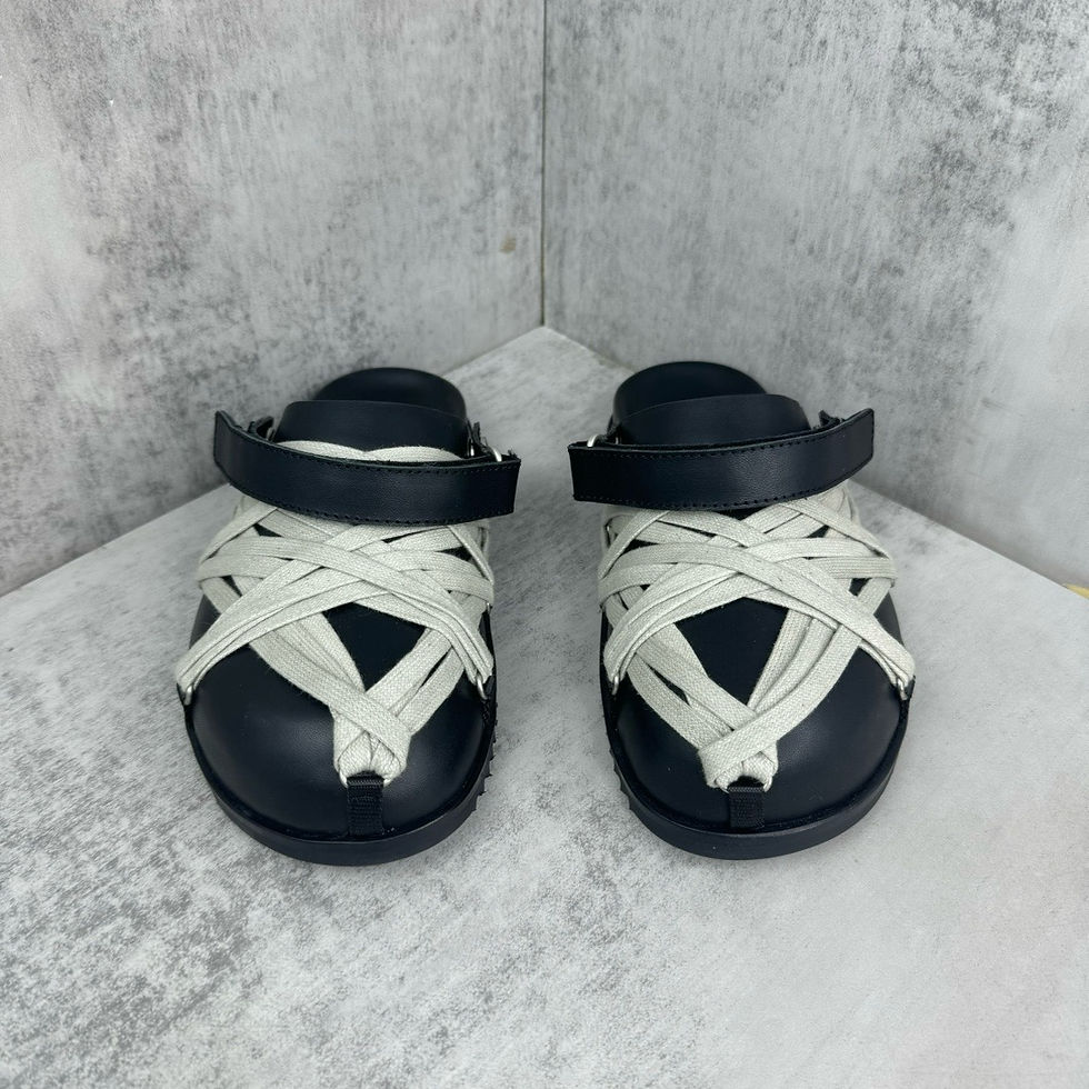 Thumbnail: SS26 Megalace Lace Up Mules in Black