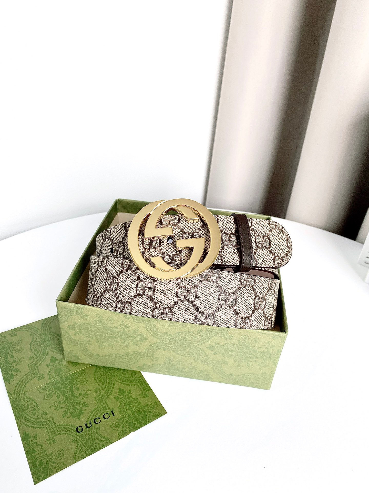 GG Web Belt Gold/Beige