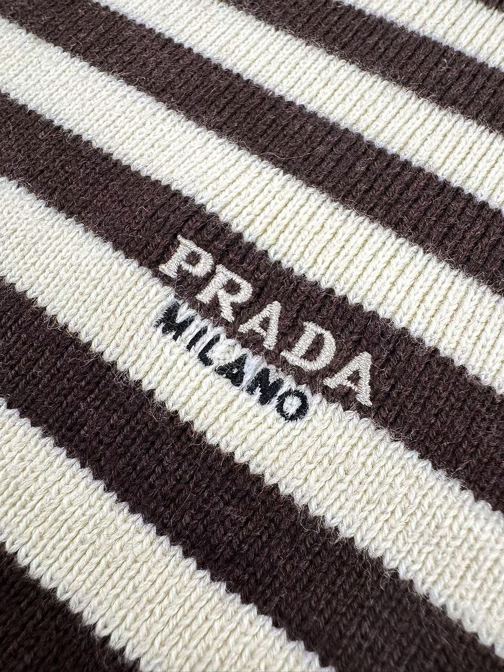 Thumbnail: FW26 Striped Virgin Wool Sweater in Beige