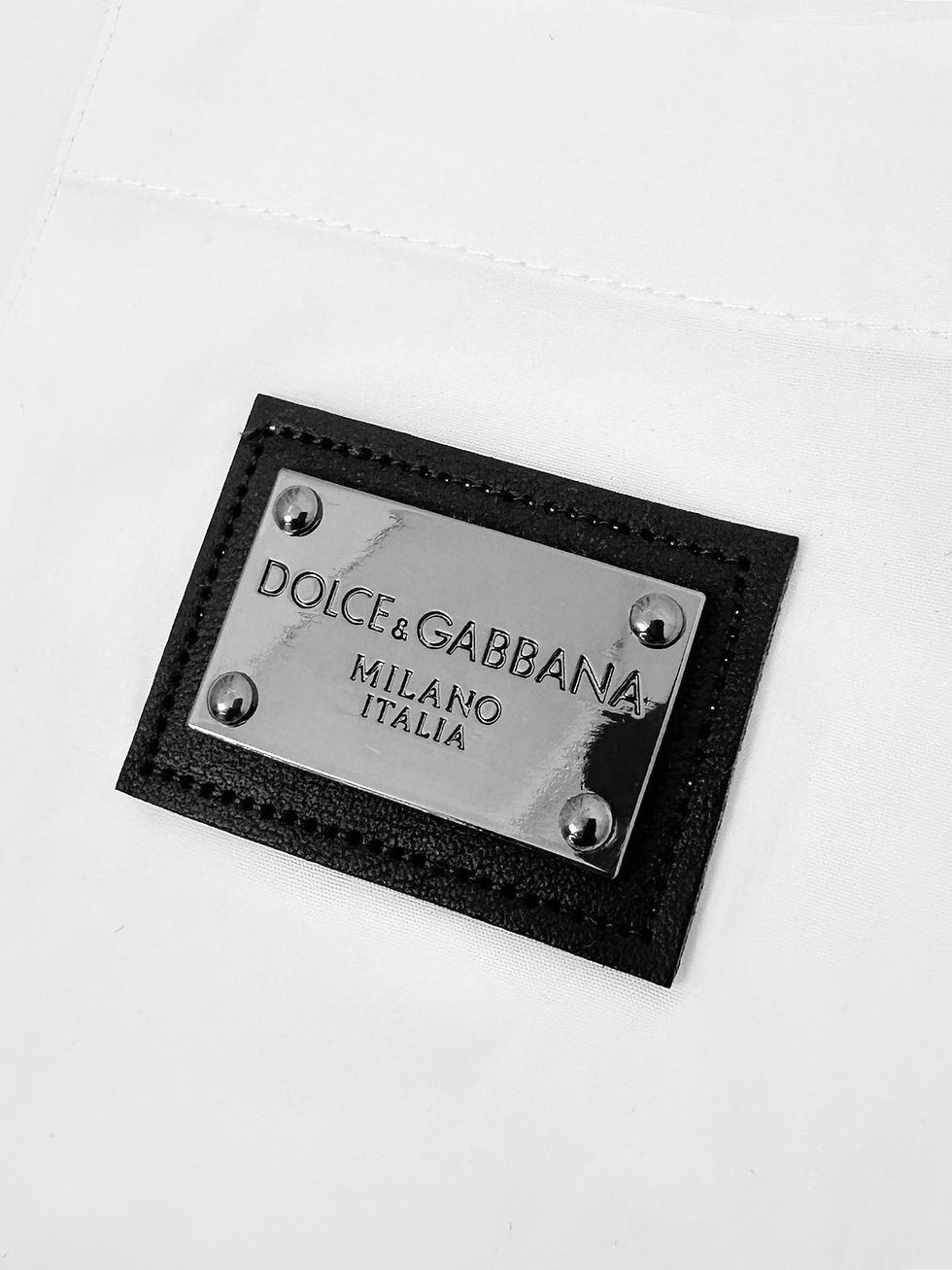 Thumbnail: D&G SS26 Logo Tag Bowling Shirt in White