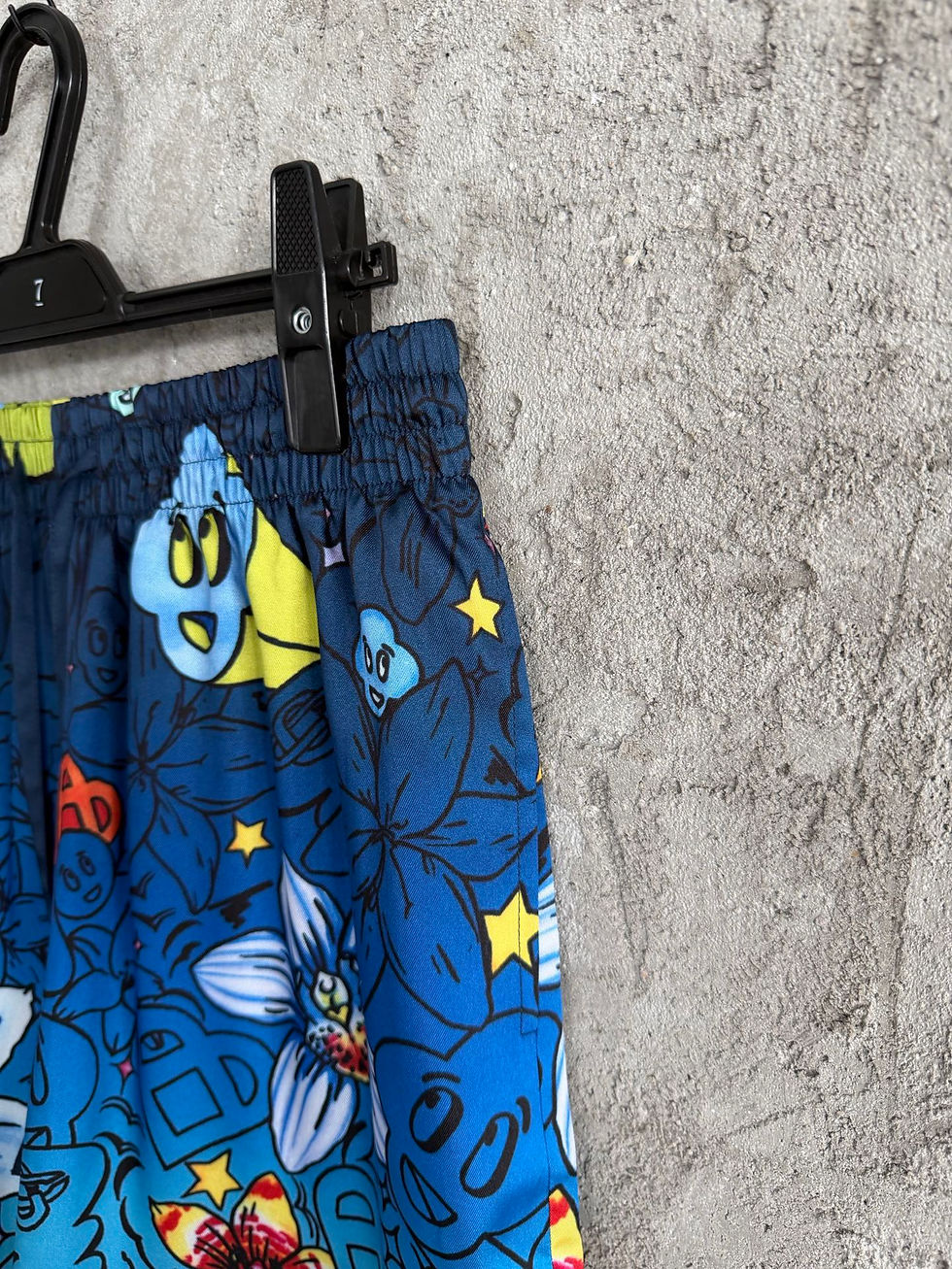 Thumbnail: SS26 Collage D'lcones Graphiques Silk Shorts