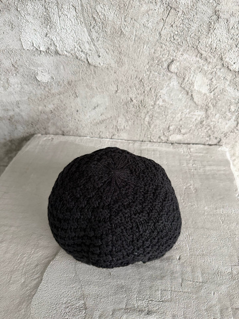 Thumbnail: MMY SS26 Chunky Knit Baseball Cap in Black