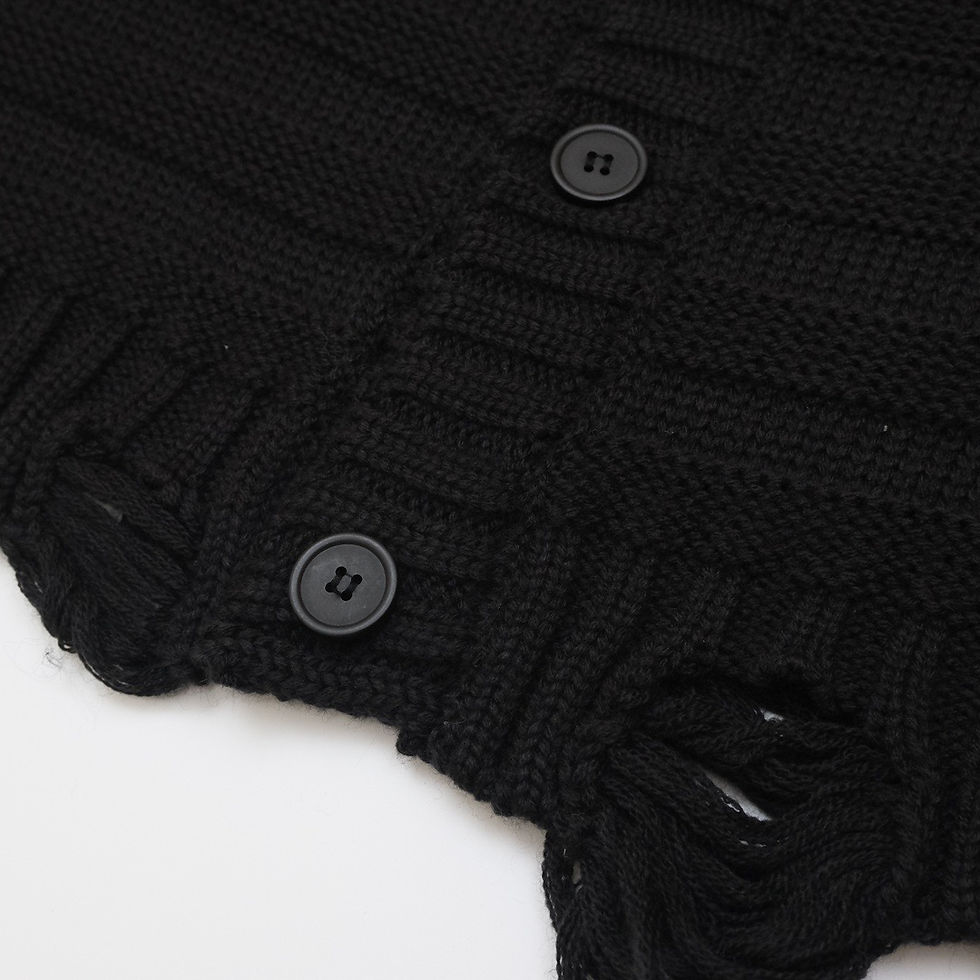 Thumbnail: MM6 SS26 Margiela Distressed V-Neck Cardigan in Black
