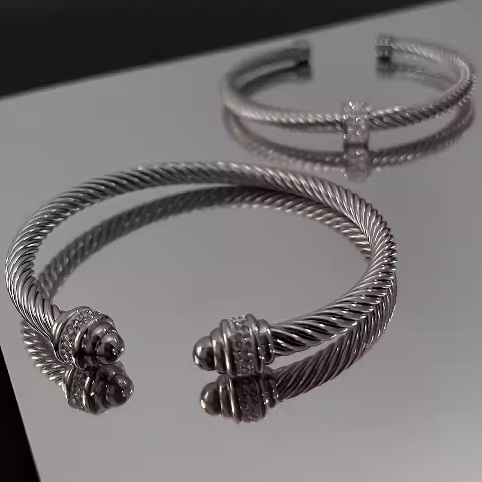Thumbnail: Coiled Rhinestone Bracelet in 2 Styles