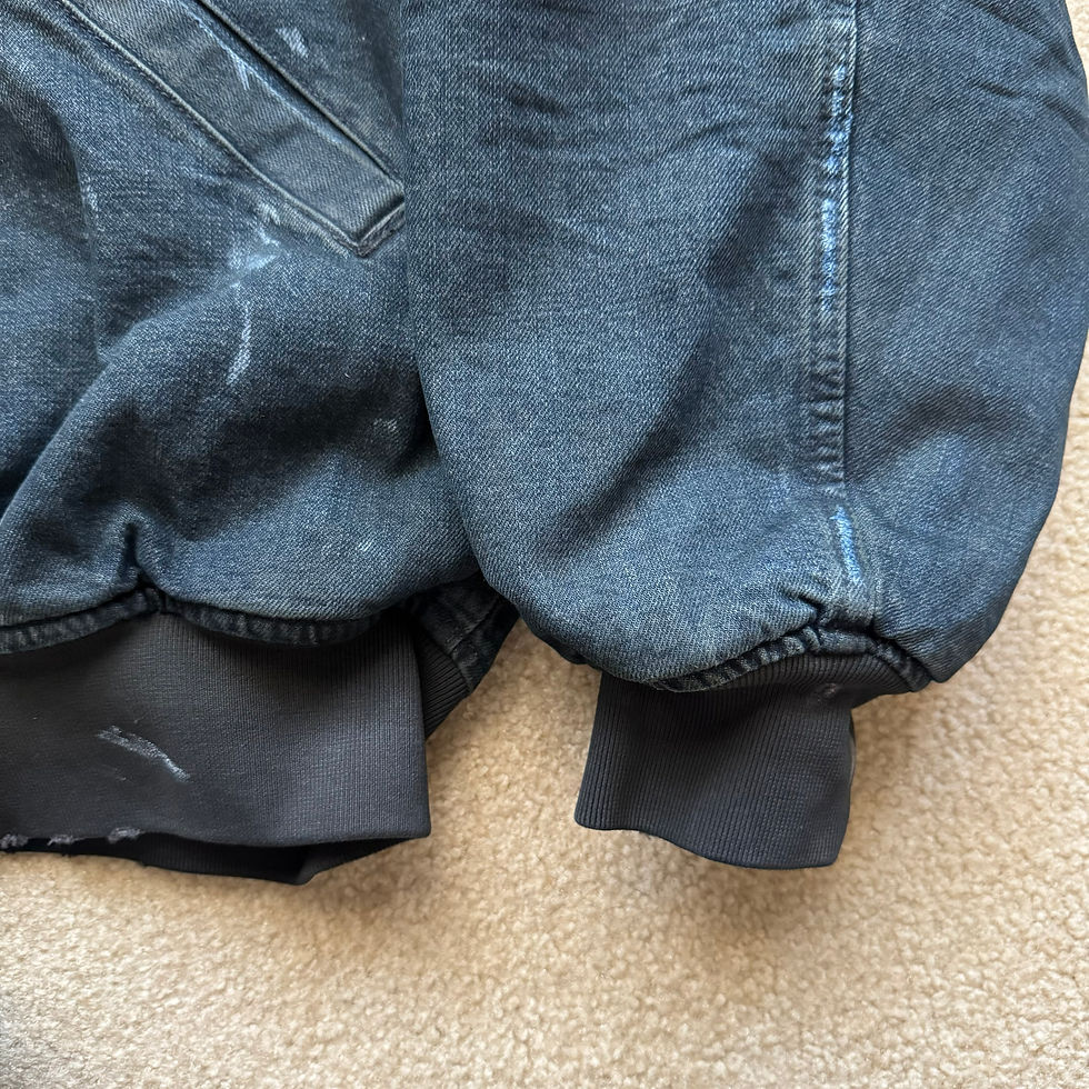 Thumbnail: [US ONLY] Size M BLCG Distressed Denim Bomber Jacket
