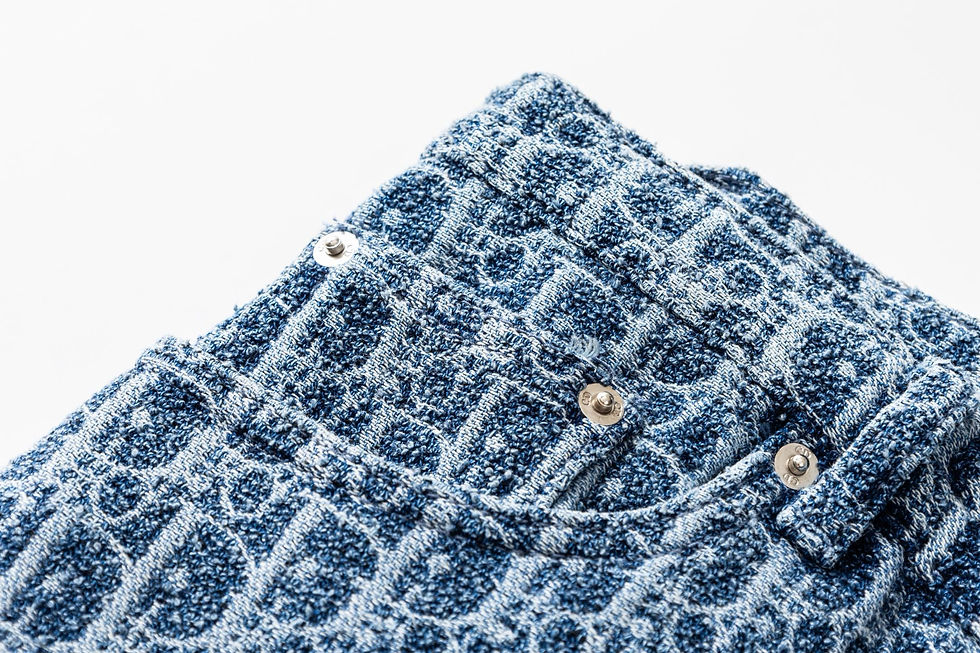 Thumbnail: SS26 Oblique Shorts Blue Spony Cotton Blend Twill