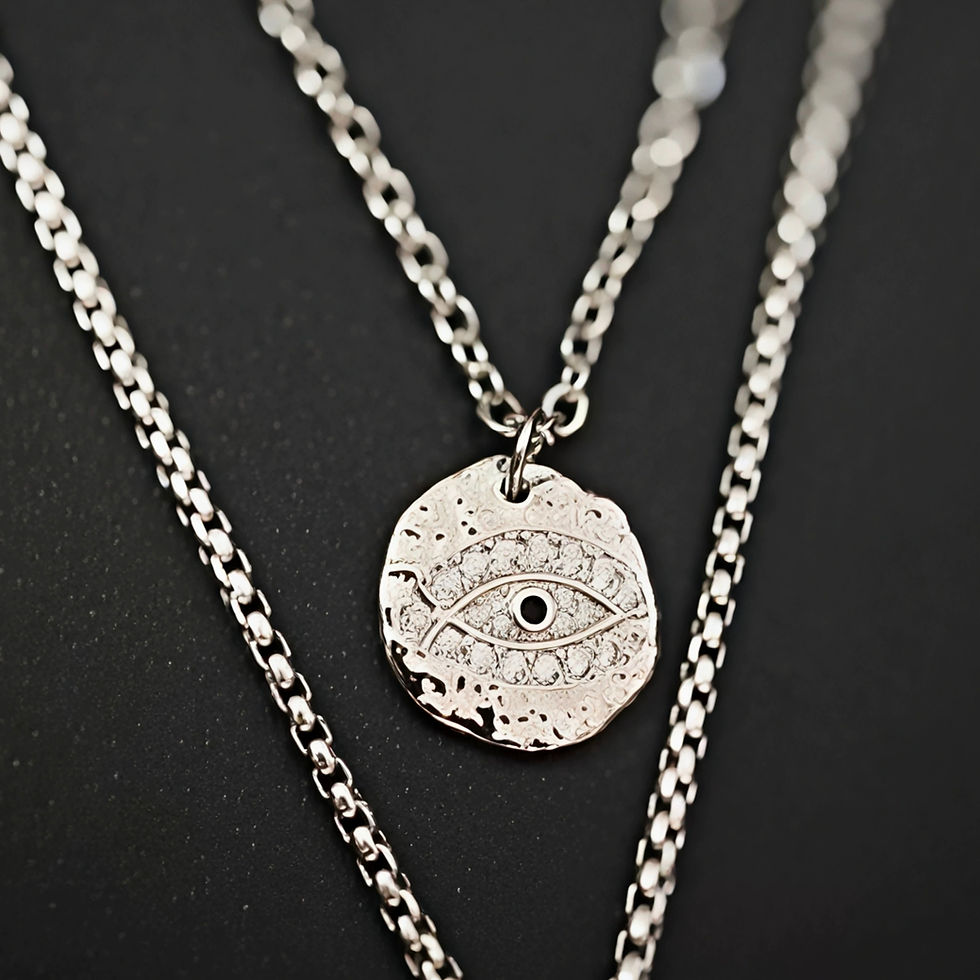 Thumbnail: F1 Brad Pitt Necklace Set of 3 in Silver