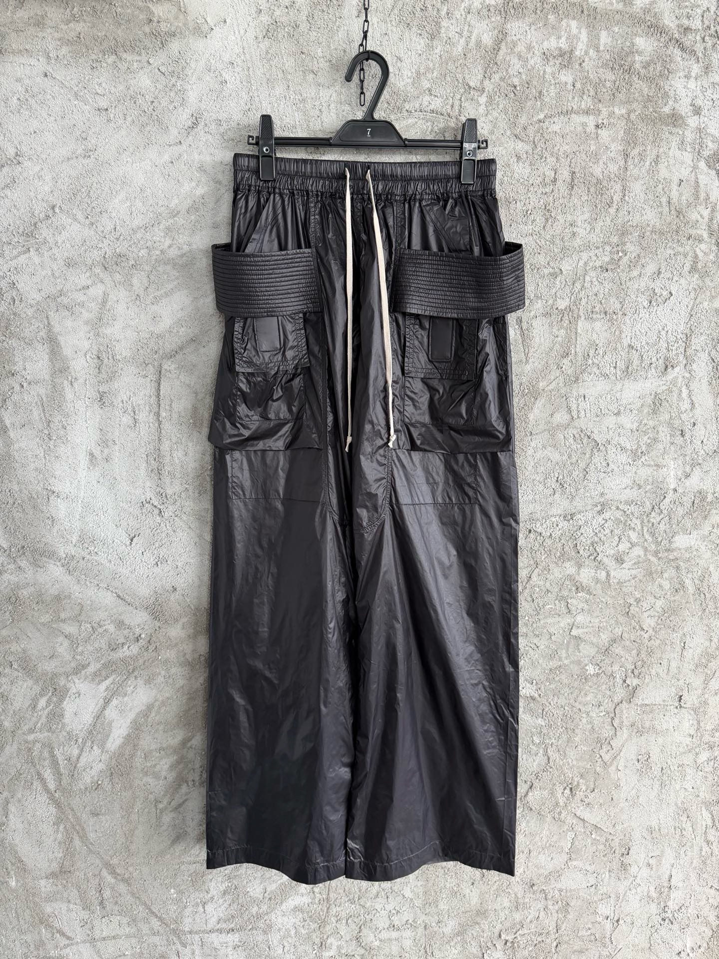 SS26 Waxed Creatch Wide Cargo Pants