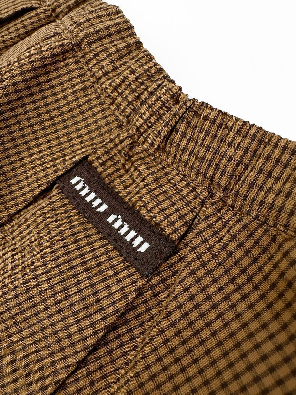 Thumbnail: SS26 Pleated Gingham Check Mini Skirt
