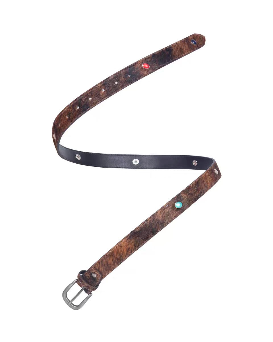 Thumbnail: Mohair Embellished Belt in 4 Colors