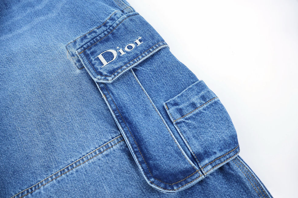Thumbnail: SS26 Cargo Jeans in Blue Cotton Twill
