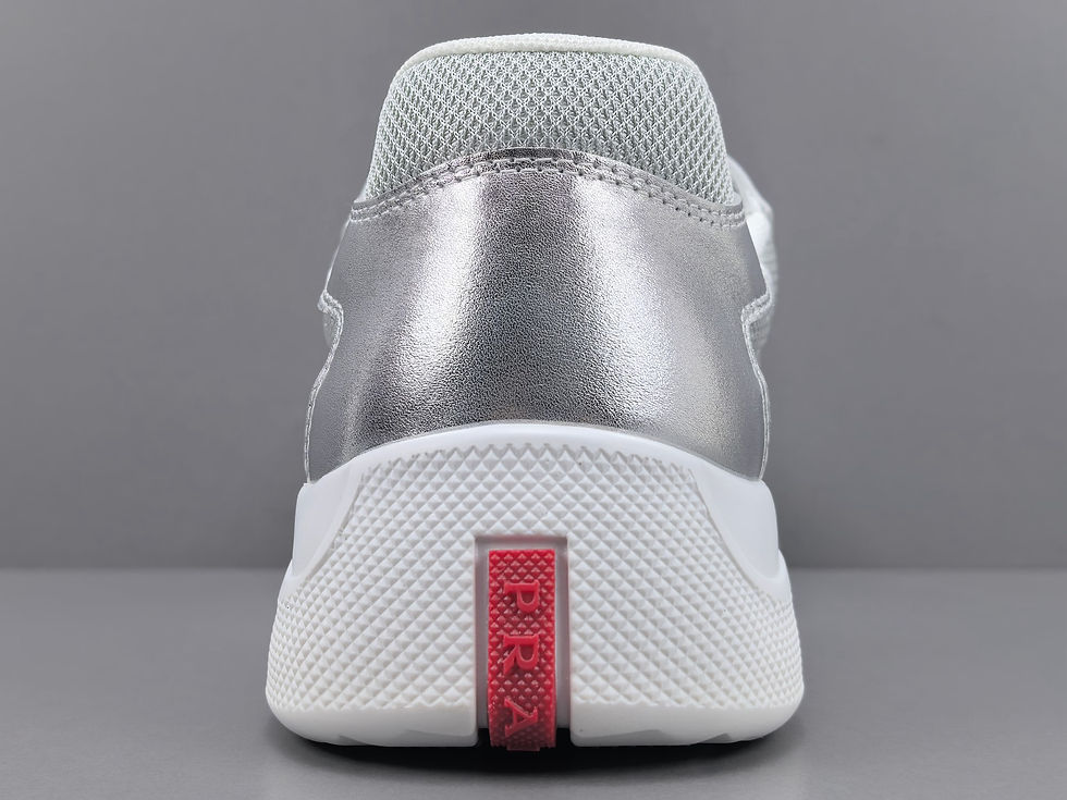 Thumbnail: SS26 Patent Leather and Technical Fabric America's Cup Sneakers in Silver