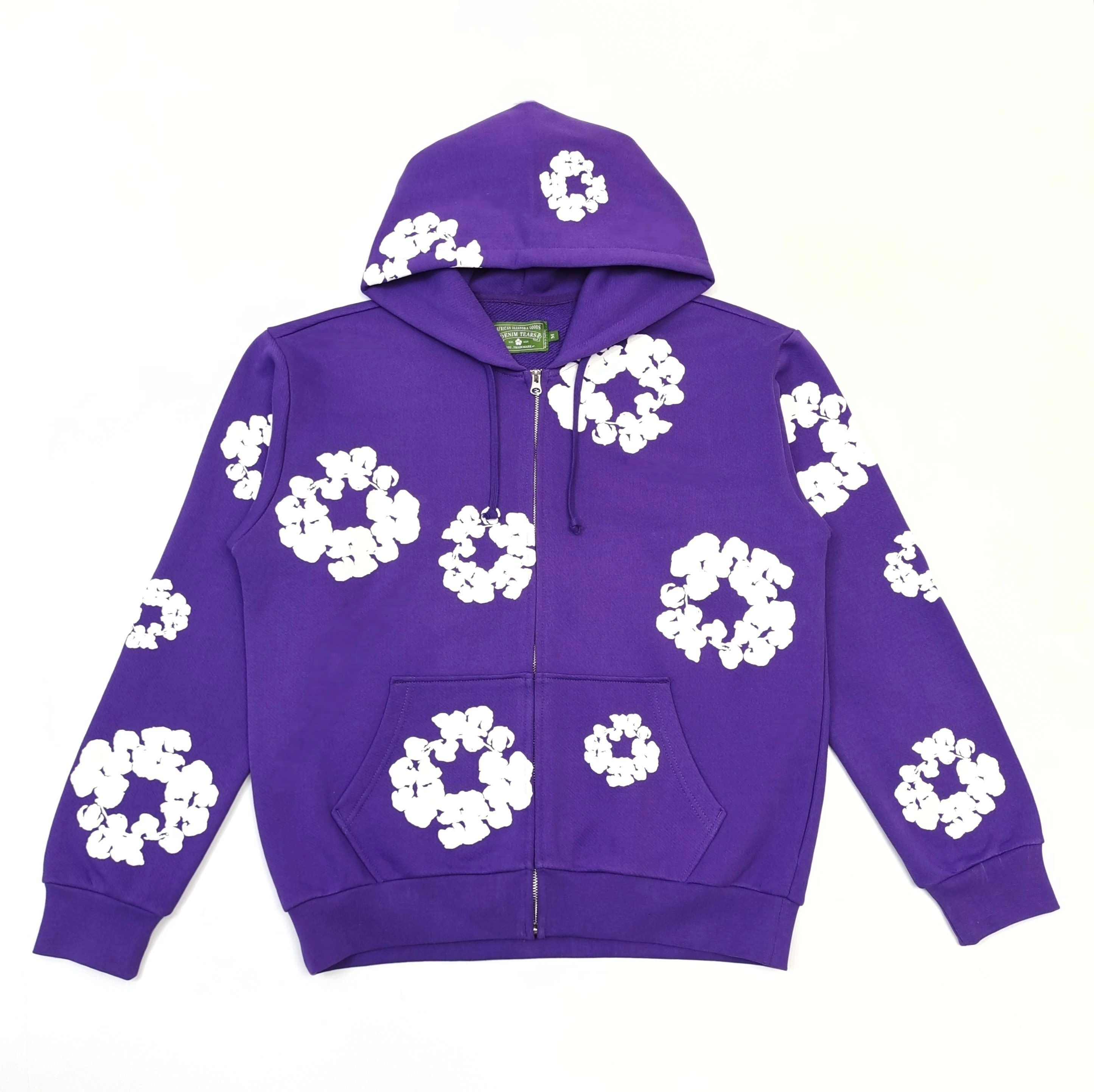 Denim Tears FW25 Cotton Wreath Zip Hoodie in Purple