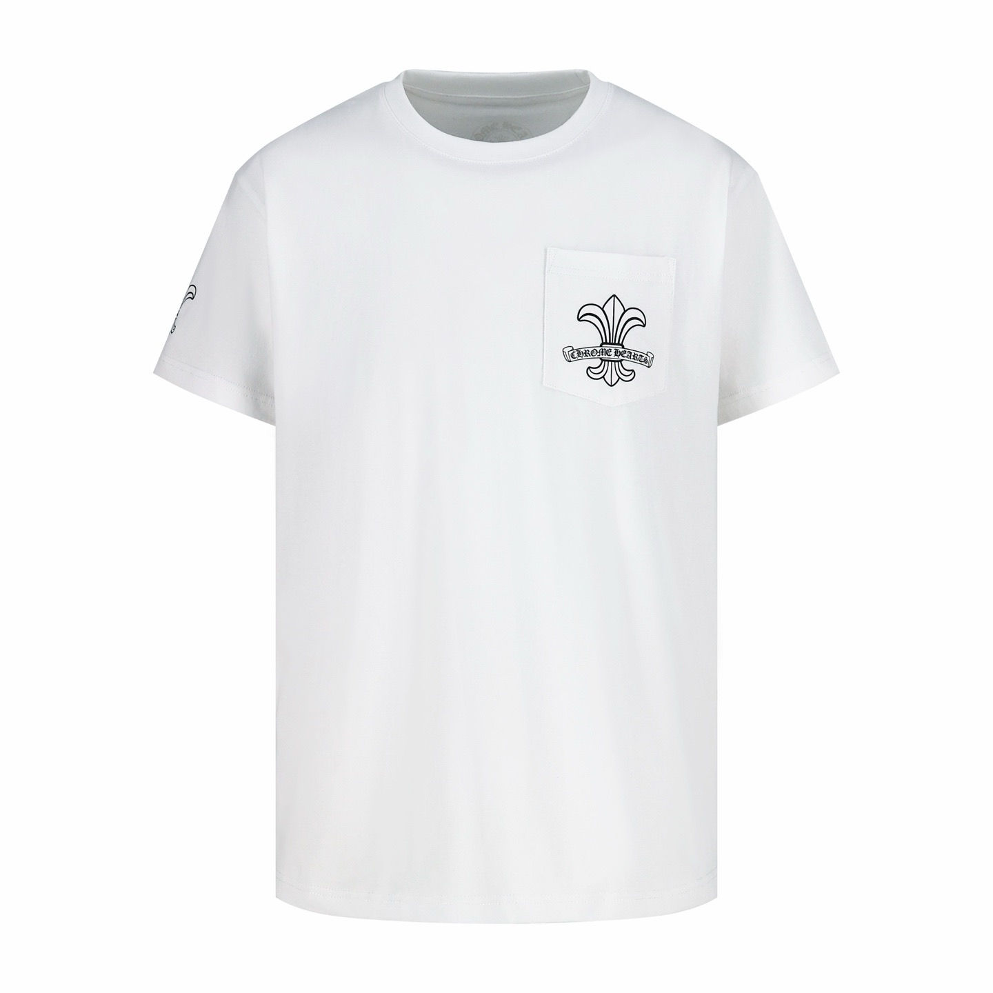 CH SS26 Fleur de Lis Pocket Tee in White