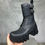Thumbnail: Bulldozer Combat Lace Up Boots in Black