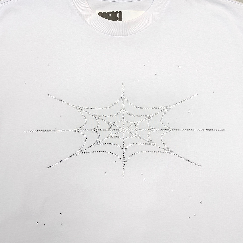 Thumbnail: Sp5der SS26 Rhinestone Silk Tee in White