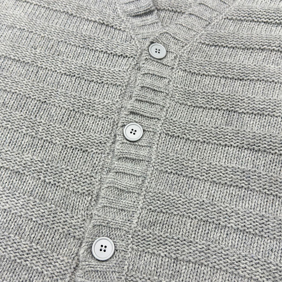 Thumbnail: MM6 SS26 Margiela Distressed V-Neck Cardigan in Gray