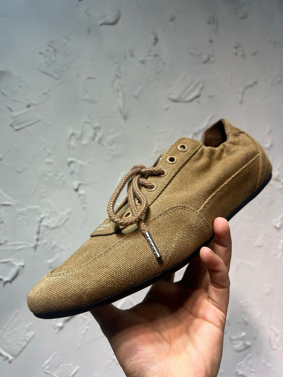 Thumbnail: SS26 Collapse Canvas Sneaker in Wheat