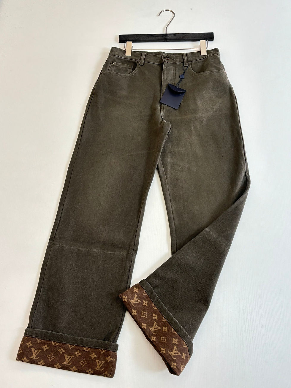 Thumbnail: SS26 Waxed Denim Pants with Signature Turn Ups