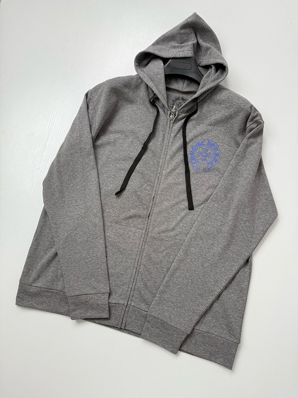 Thumbnail: CH SS26 Blue and Black Floral Cross Zip Hoodie