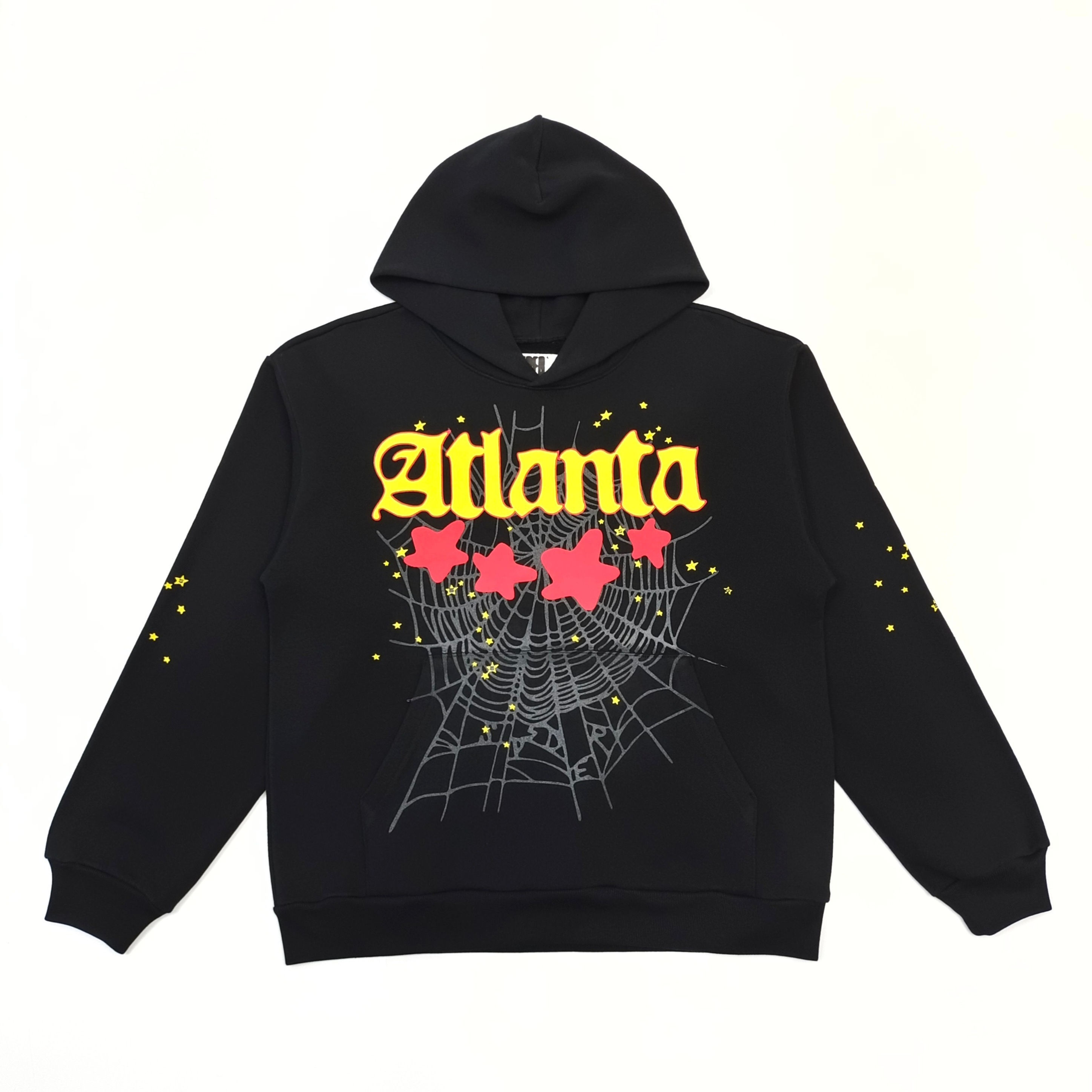Sp5der FW25 Atlanta Zip Up Hoodie in Black