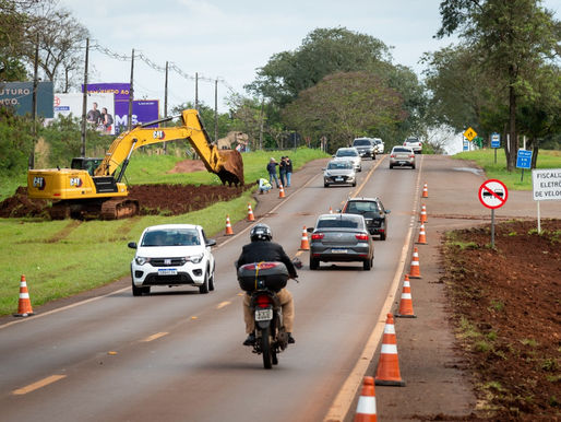 Começam as obras de duplicação da Rodovia das Cataratas. Motoristas devem ficar atentos