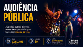 Audiência pública discutirá novas áreas permitidas para bares com música ao vivo
