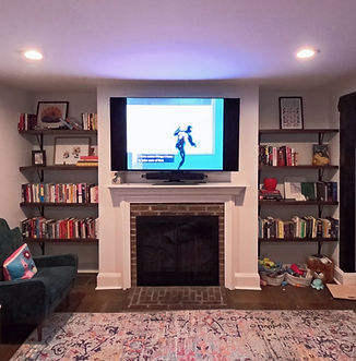 Custom Wooden Bookshelves installed in Queens Home