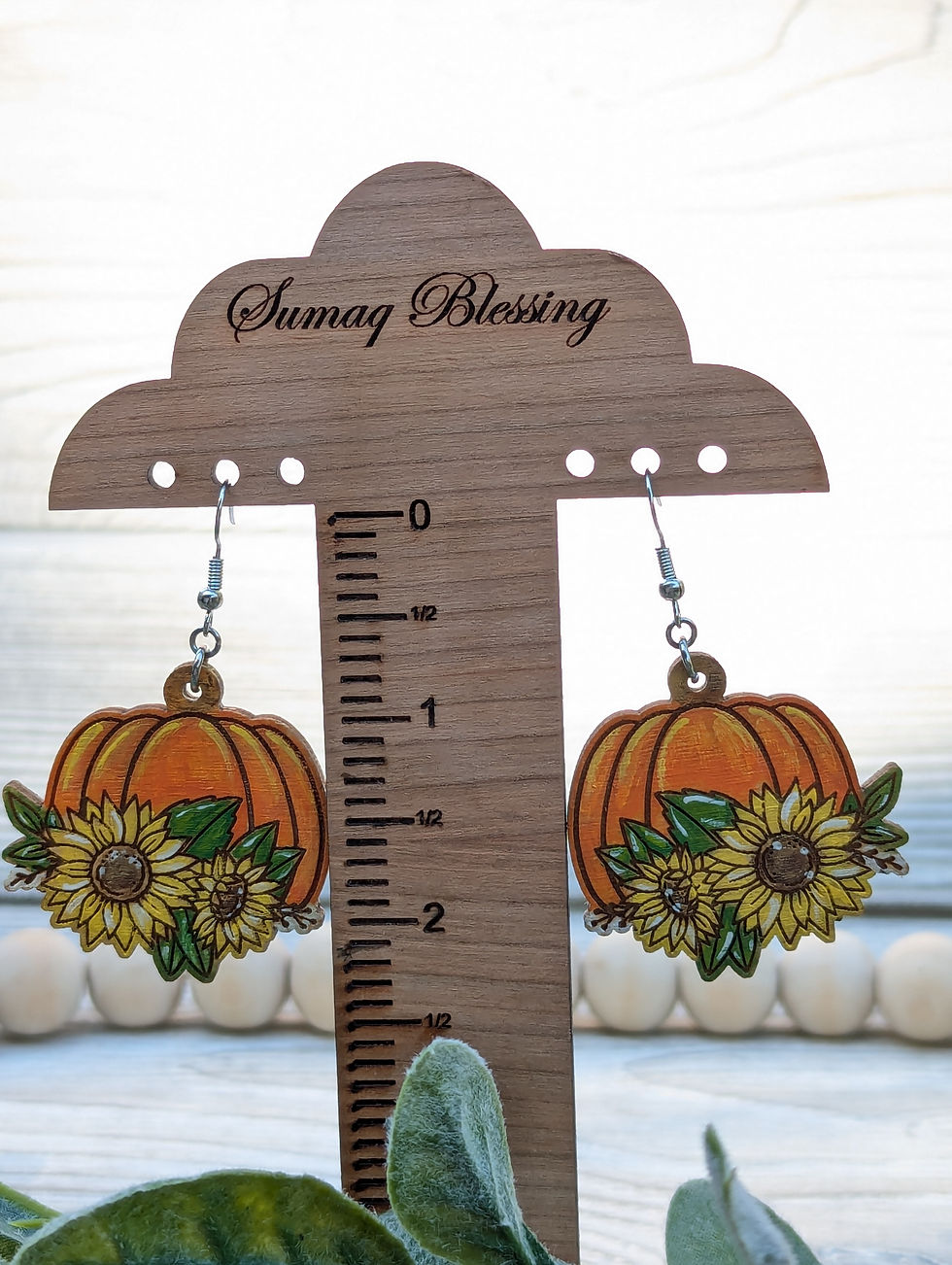 Thumbnail: Pumpkin Sunflower Earrings
