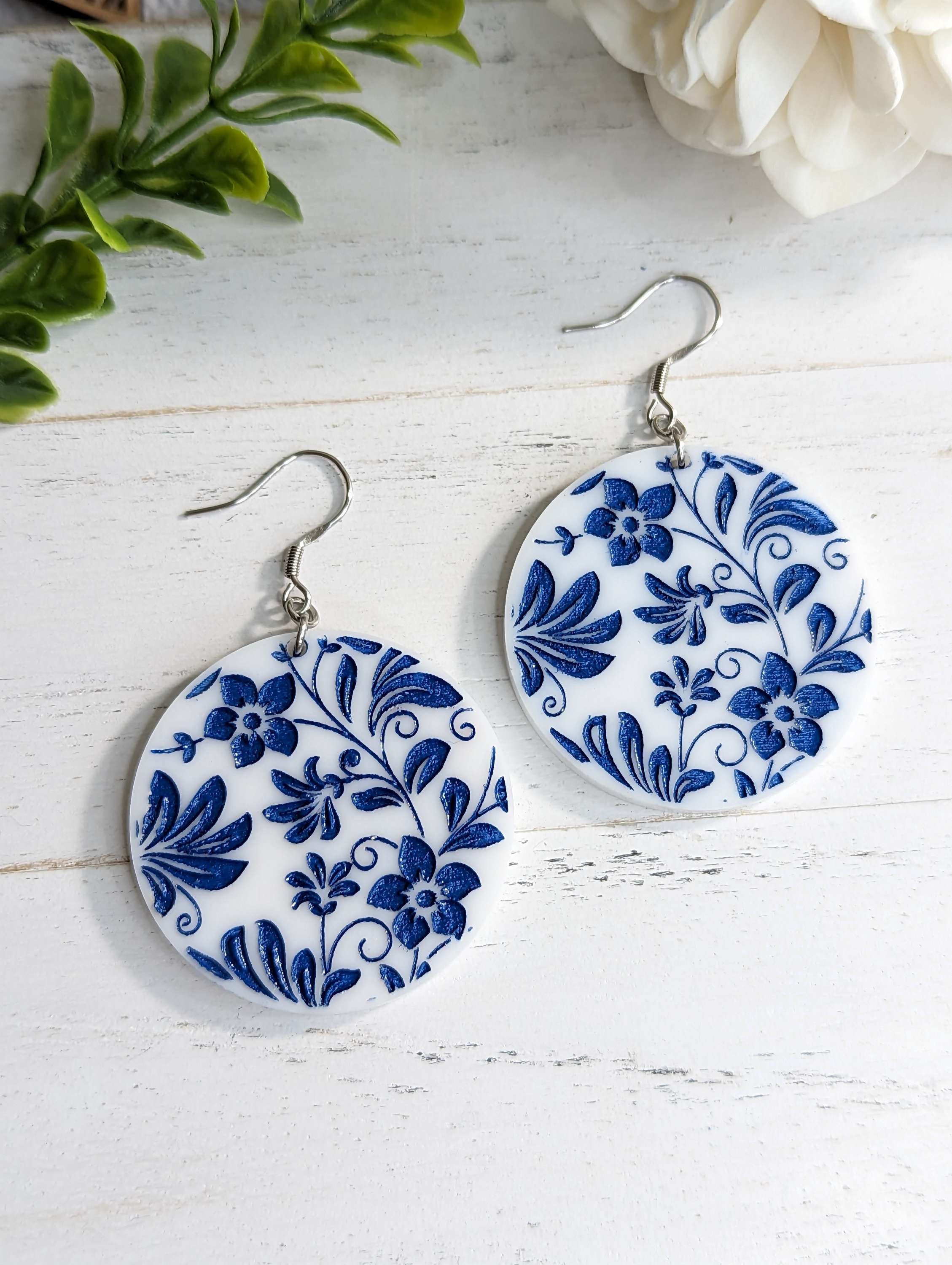 Wood acrylic earrings