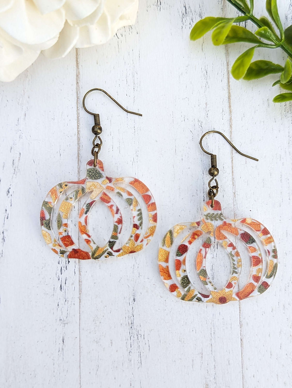 Thumbnail: Pumpkin Acrylic Earrings