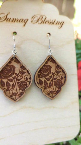 Thumbnail: Western Wooden Earrings 