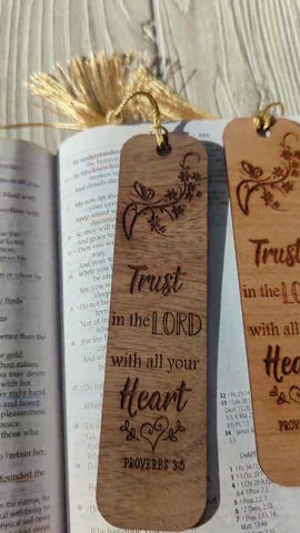 Thumbnail: Christian Wood Bookmark