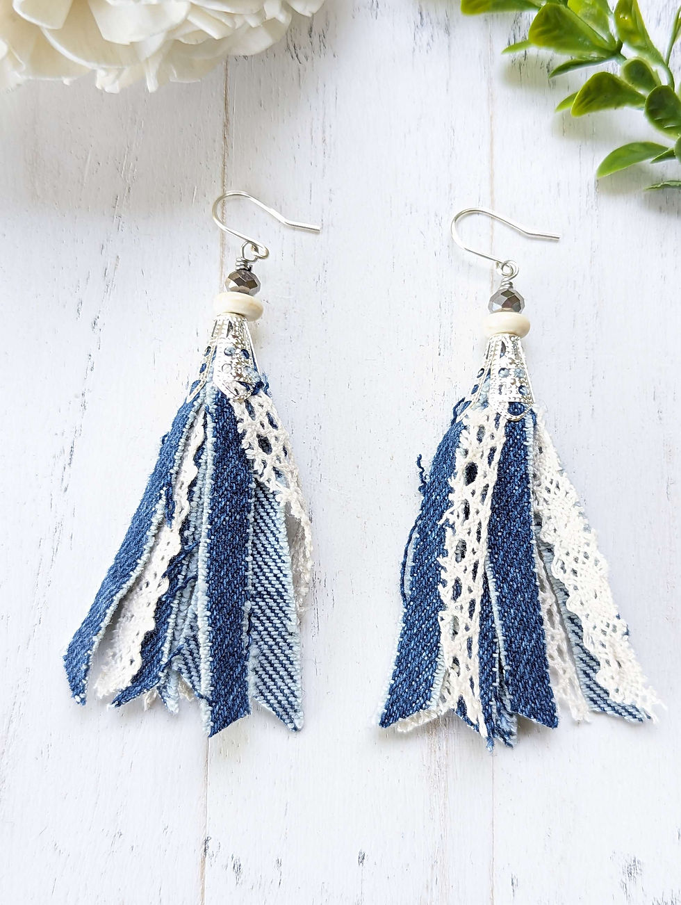 Tassel Denim earrings
