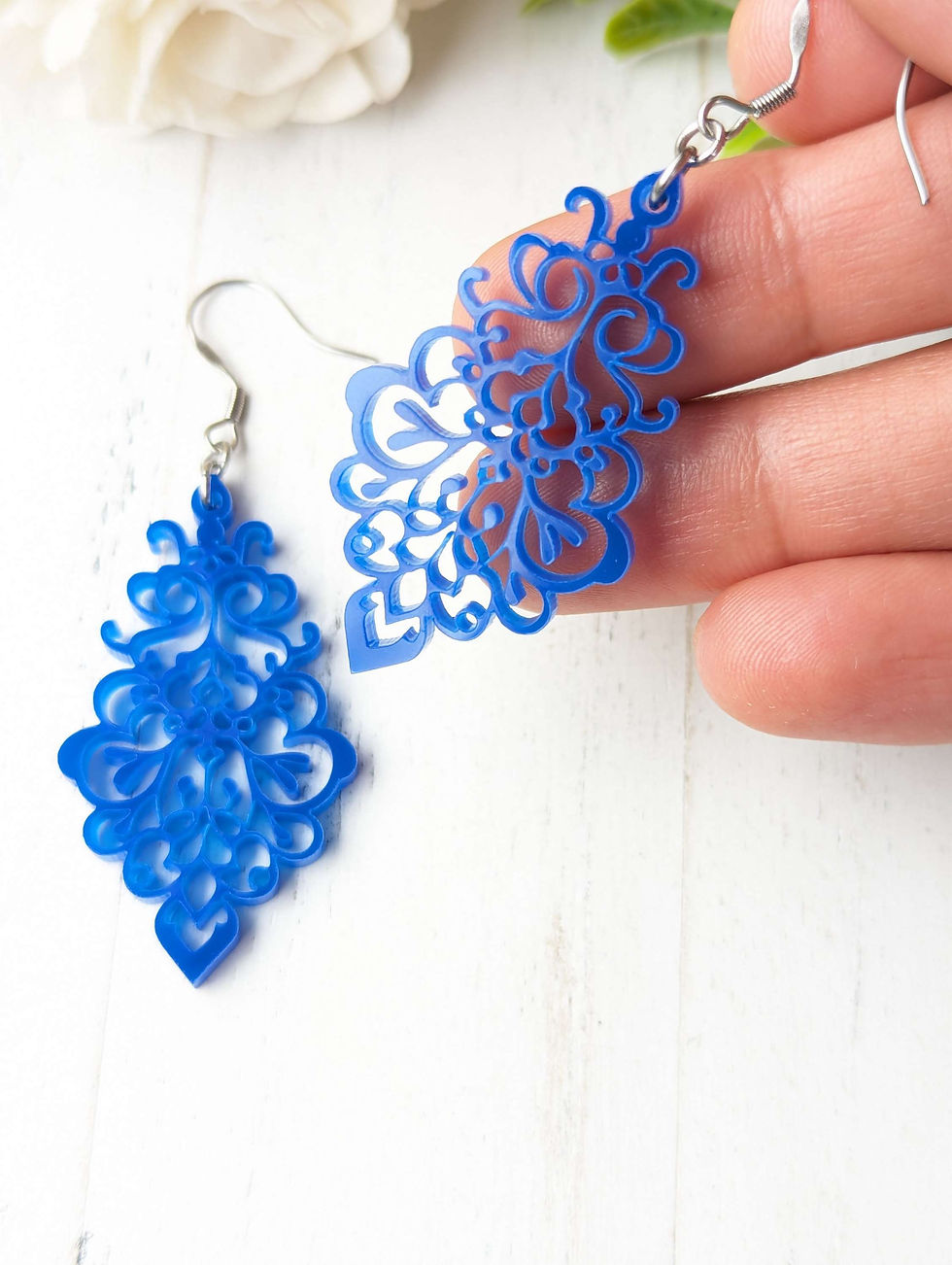 Thumbnail: Summer Blue Acrylic Earrings