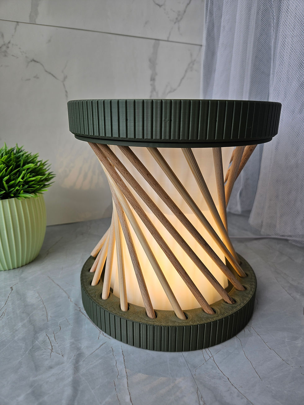 Thumbnail: Scandinavian Timber Twist Lamp